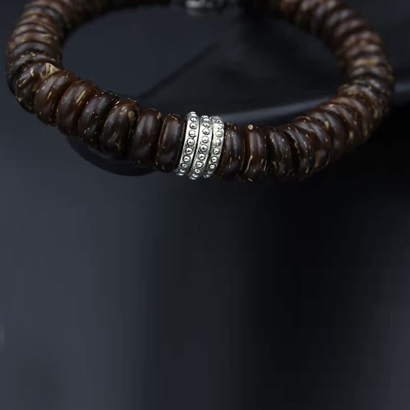 Stone of buddha Natural Tibetan Coconut Shell Om Mani Padme Hum Positive Bracelet