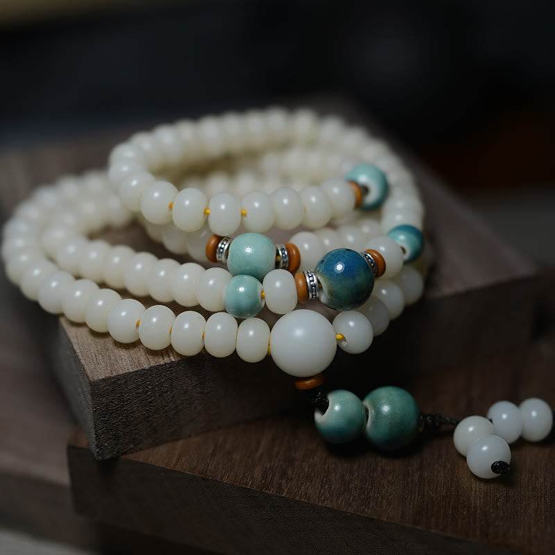 Stone of buddha 108 Mala Beads Bodhi Seed Keep Away Evil Spirits Calm Bracelet