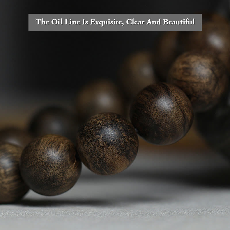 Stone of buddha Nine Points Sinking Water Vietnam Hoi An Agarwood Peace Strength Bracelet