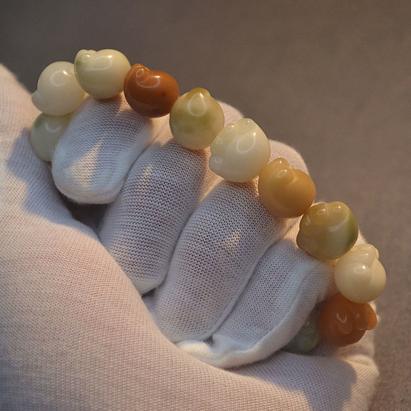 Stone of buddha Multilayered Bodhi Seed Cute Cat Paw Calm Harmony Bracelet