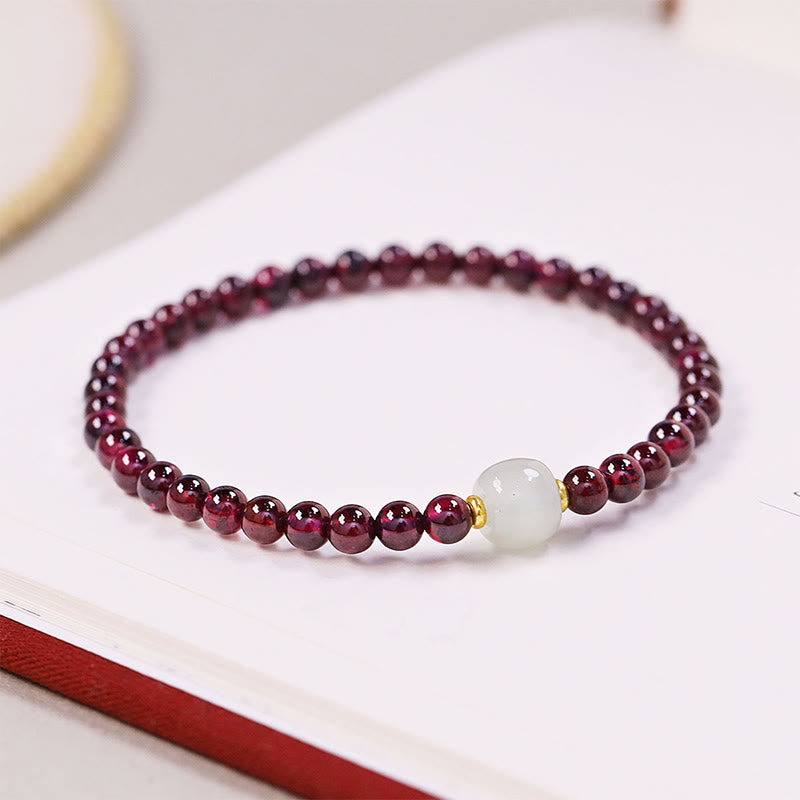 Stone of buddha Natural Garnet Jade Bead Purification Bracelet