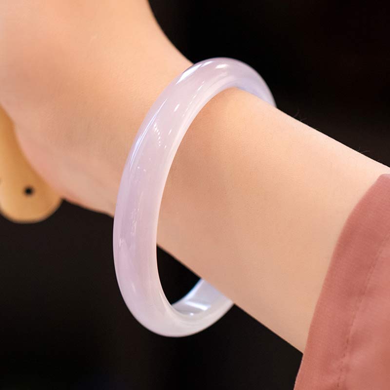 Stone of buddha Natural Chalcedony Harmony Positive Bracelet Bangle