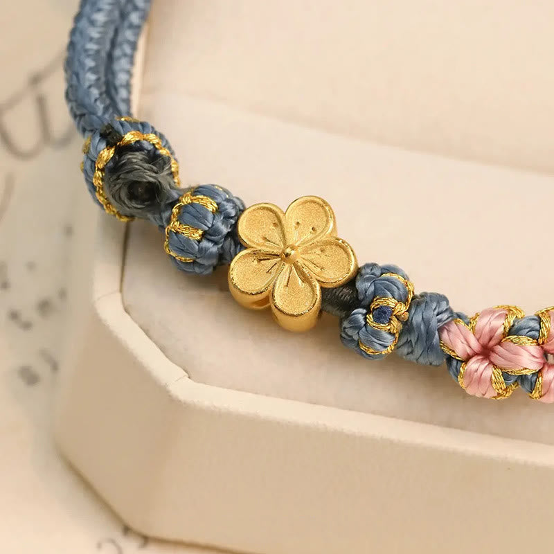 Stone of buddha Peach Blossom Design Wealth String Bracelet