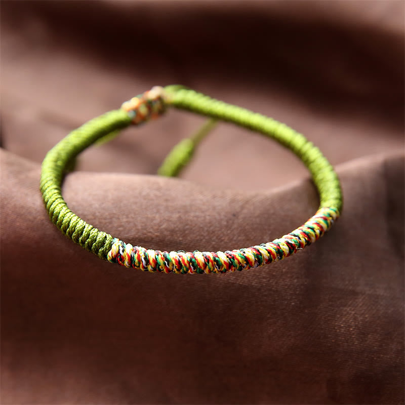 Stone of buddha Tibetan Handmade Multicolor King Kong Knot Luck Strength Braided Bracelet