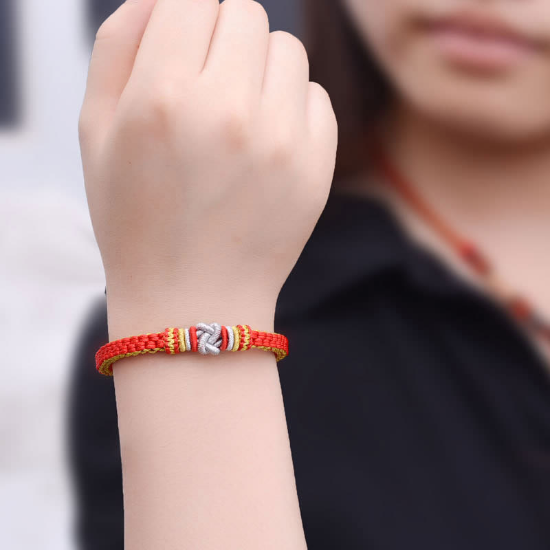 Stone of buddha Colorful Rope True Love Knot Luck Handmade Bracelet