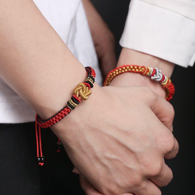 Stone of buddha Colorful Rope True Love Knot Luck Handmade Bracelet