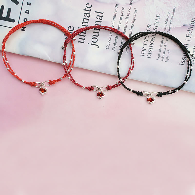 Stone of buddha Love Heart Infinity Symbol Braided String Anklet