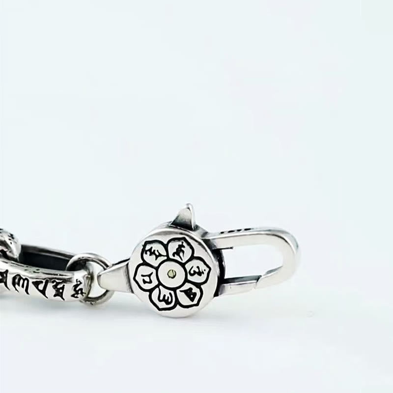 Stone of buddha Om Mani Padme Hum Double Dorje Copper Engraved Wisdom Bracelet