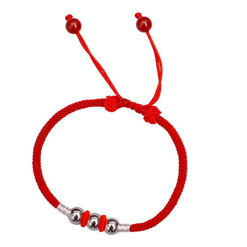 Stone of buddha 925 Sterling Silver Lucky Bead Protection Red String Bracelet