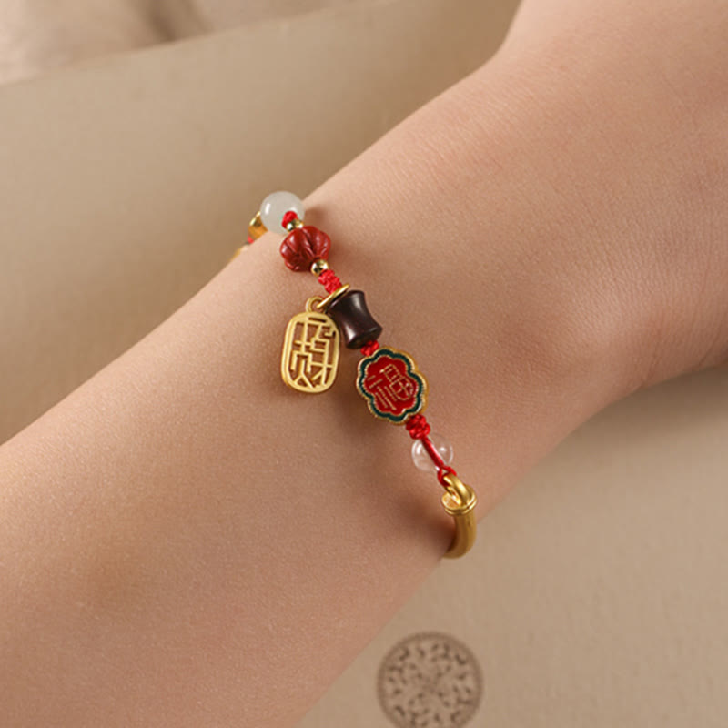 Stone of buddha Tibetan Auspicious Clouds Fortune Happiness Wealth Luck Bracelet