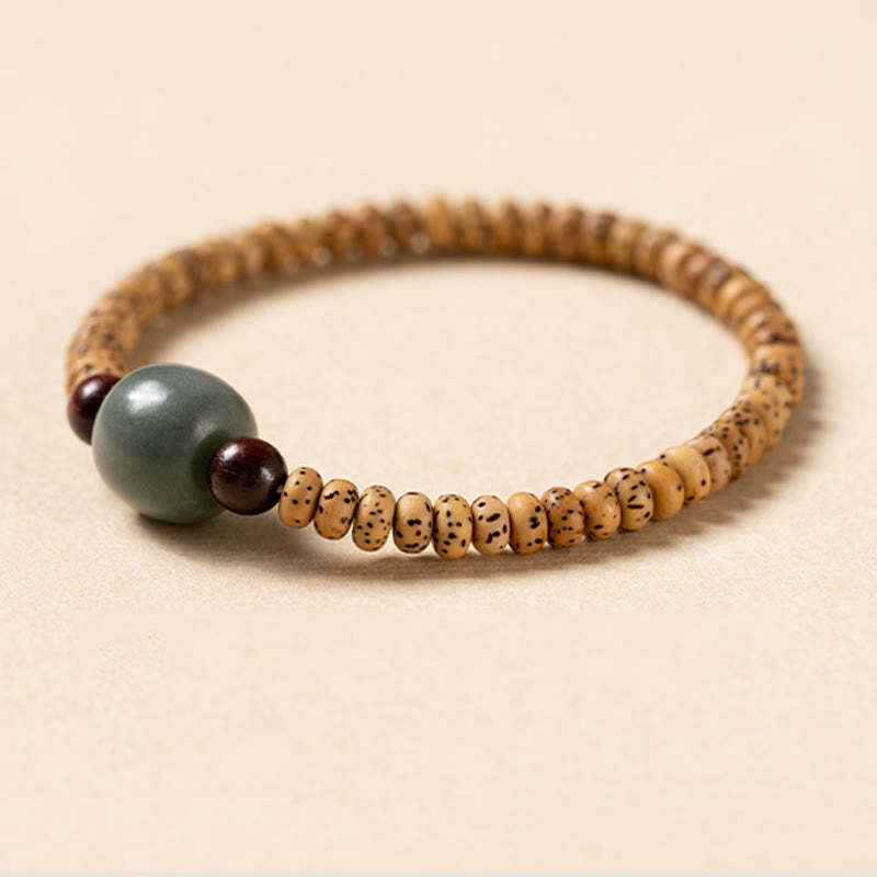 Stone of buddha Bodhi Seed Small Leaf Red Sandalwood Wisdom Bracelet