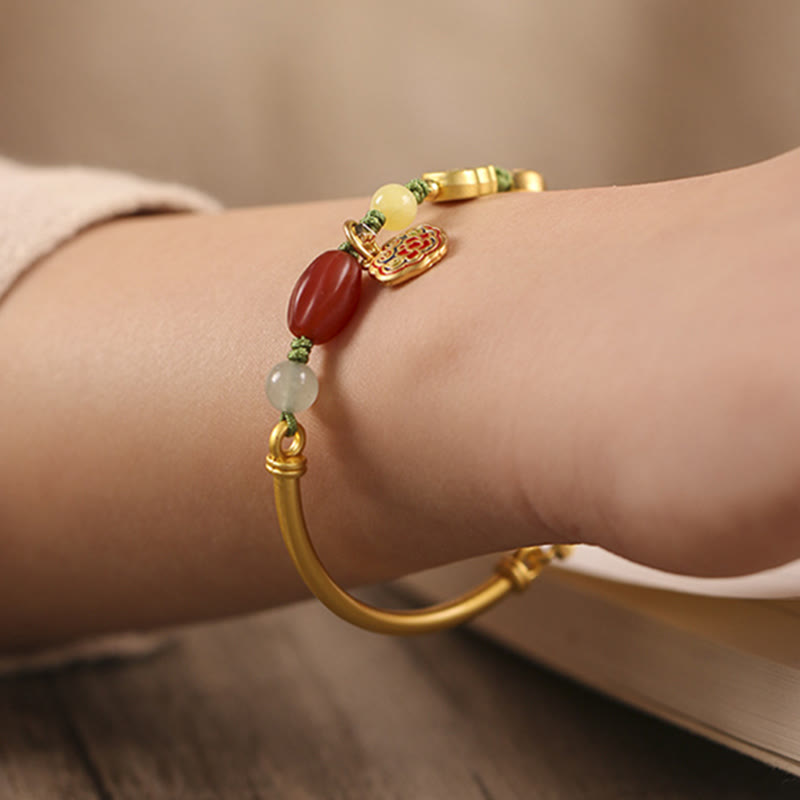 Stone of buddha Tibetan Auspicious Clouds Fortune Happiness Wealth Luck Bracelet