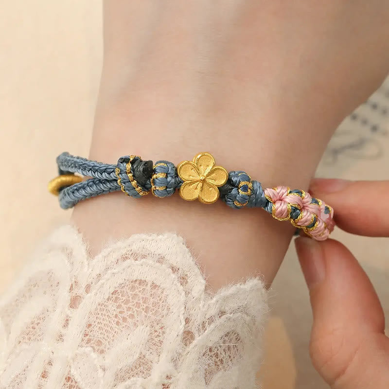 Stone of buddha Peach Blossom Design Wealth String Bracelet