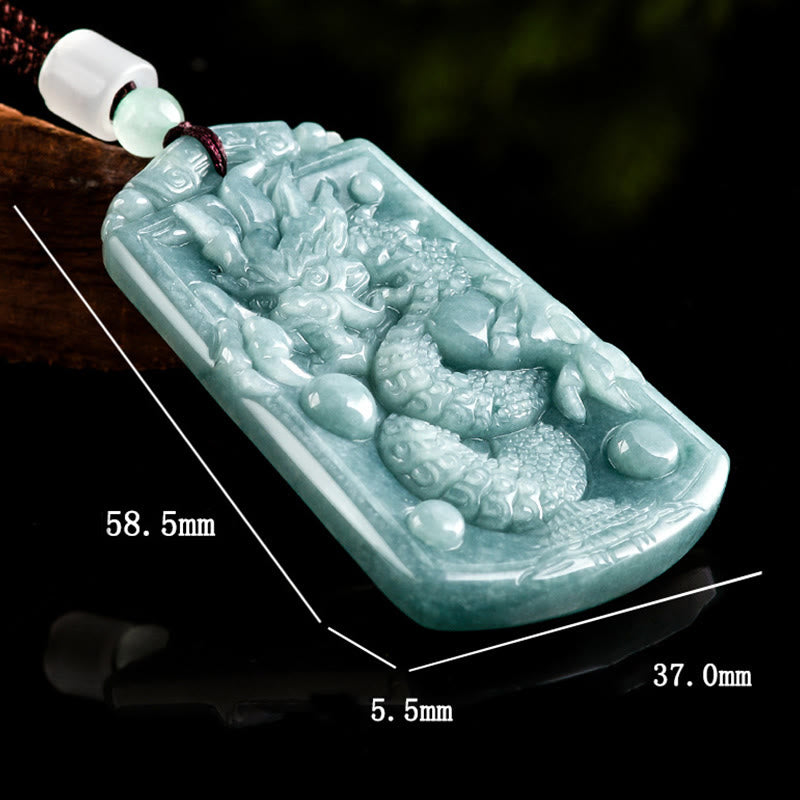 Stone of buddha Year Of The Dragon Chinese Zodiac Dragon Travels The World Jade Strength Necklace Pendant