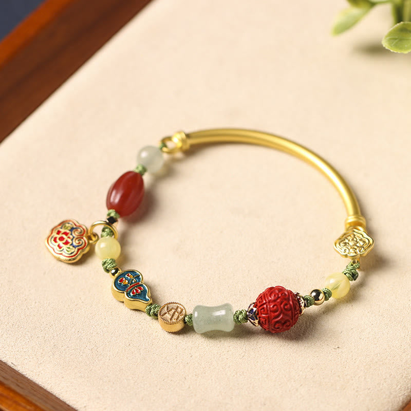 Stone of buddha Tibetan Auspicious Clouds Fortune Happiness Wealth Luck Bracelet