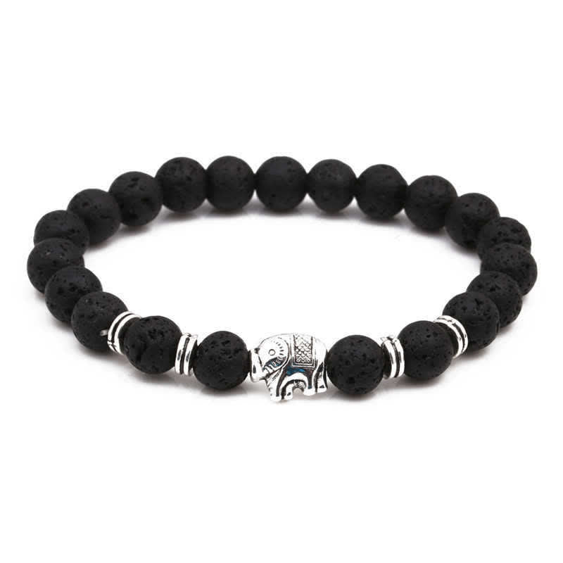 Stone of buddha Lava Rock Tiger Eye Stone Elephant Diffuser Peace Healing Bracelet