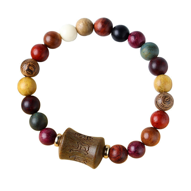 Stone of buddha Tibet Multicolored Sandalwood Om Mani Padme Hum Protection Bracelet