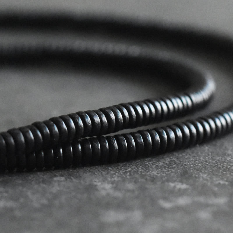 Stone of buddha Ebony Wood Copper Balance Multilayered Bracelet