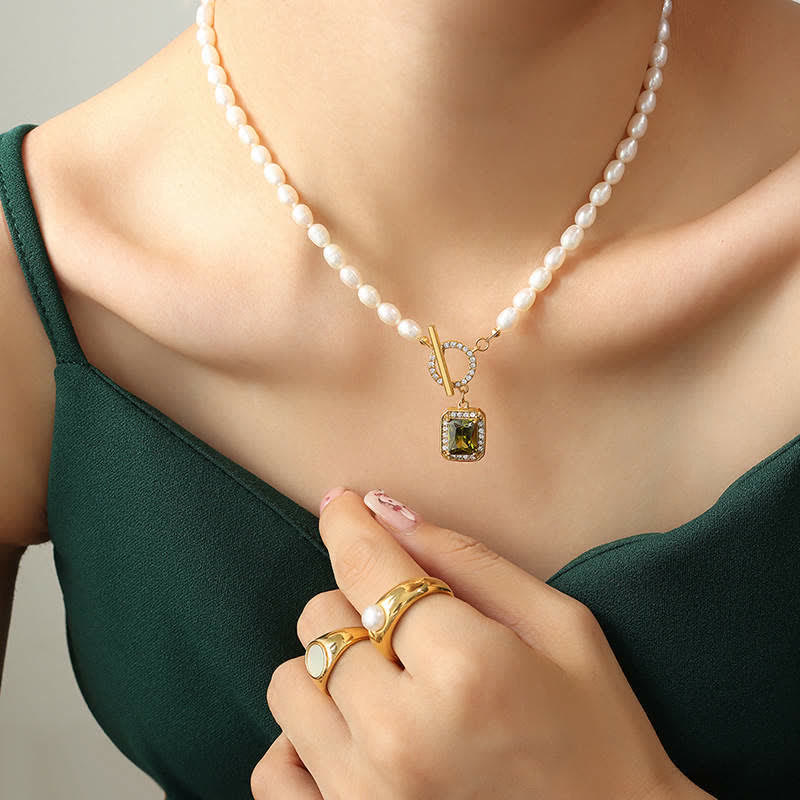 Stone of buddha Pearl Zircon Wealth Charm Necklace Pendant