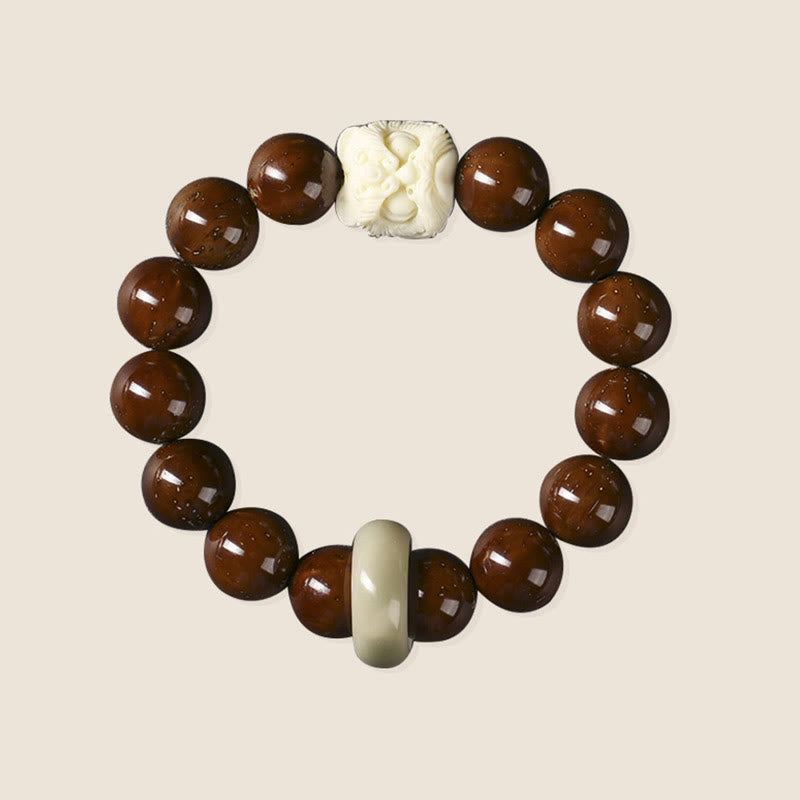 Stone of buddha Purple Bodhi Seed Dancing Lion Wisdom Bracelet