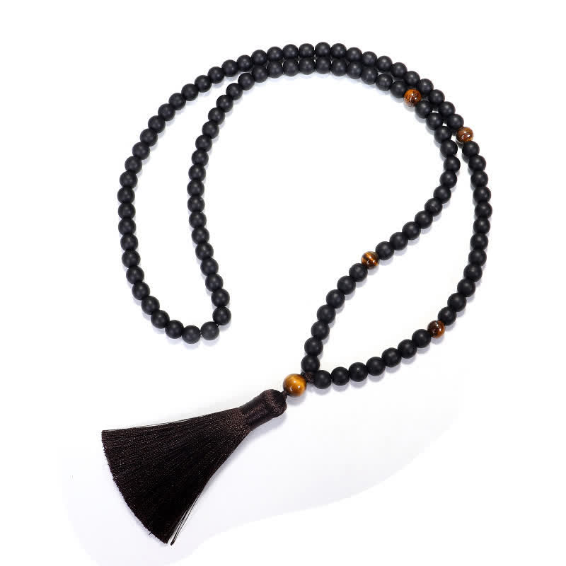 Stone of buddha 108 Mala Beads Frosted Stone Tiger Eye Balance Bracelet Necklace Pendant
