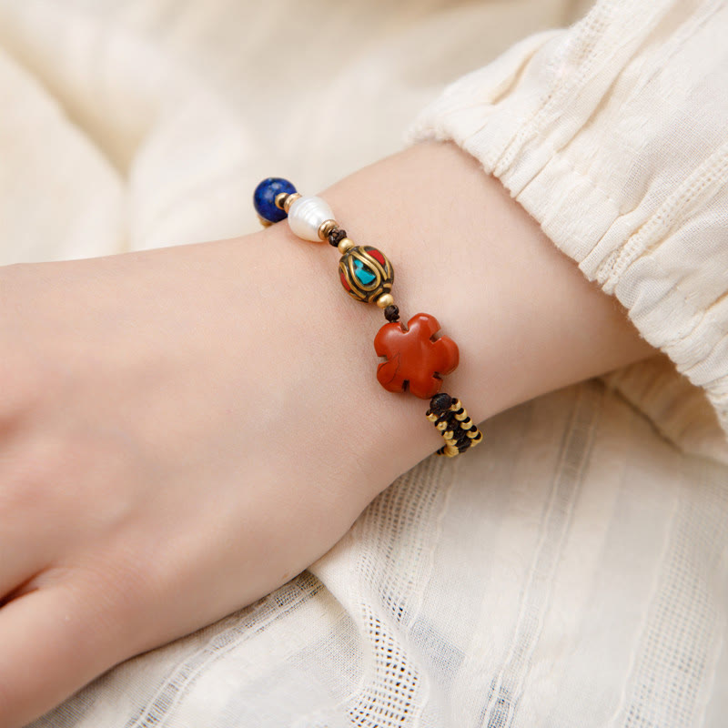 Stone of buddha Tibetan Turquoise Om Mani Padme Hum Protection Strength Bracelet