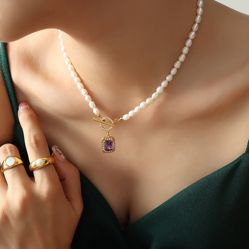 Stone of buddha Pearl Zircon Wealth Charm Necklace Pendant