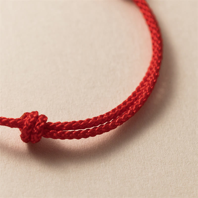 Stone of buddha Year of the Dragon 925 Sterling Silver Handmade Dragon Carved Success Braided Red Bracelet
