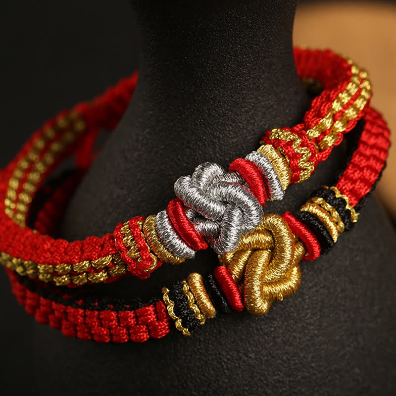 Stone of buddha Colorful Rope True Love Knot Luck Handmade Bracelet