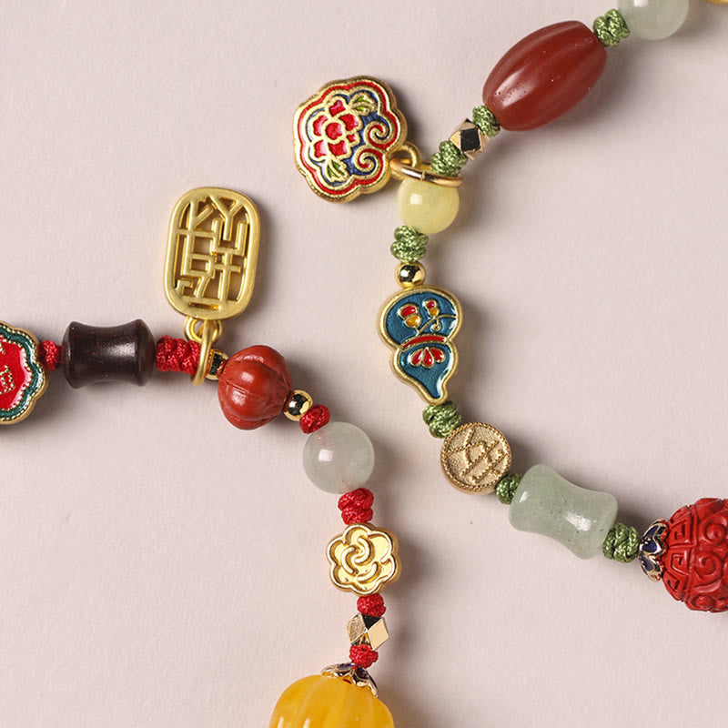 Stone of buddha Tibetan Auspicious Clouds Fortune Happiness Wealth Luck Bracelet