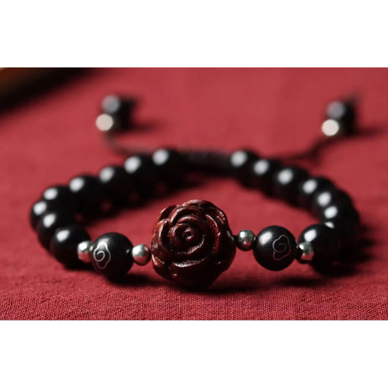 Stone of buddha Small Leaf Red Sandalwood Sooth Bracelet