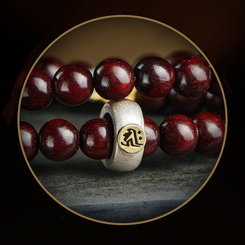 Stone of buddha Chinese Zodiac Natal Buddha Small Leaf Red Sandalwood Jade Red Agate PiXiu Sooth Bracelet