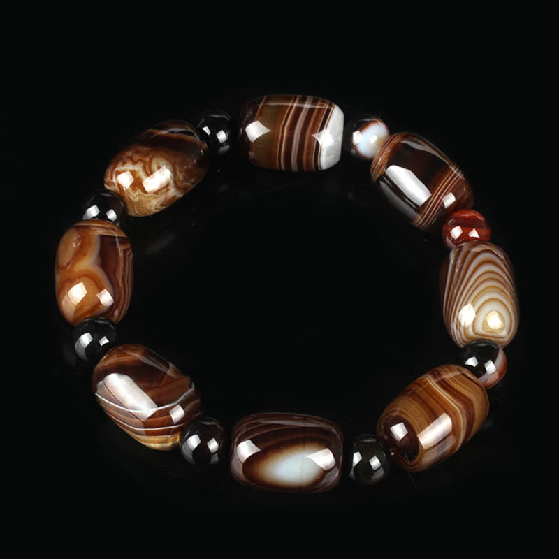 Stone of buddha Natural Sardonyx Courage Happiness Bracelet