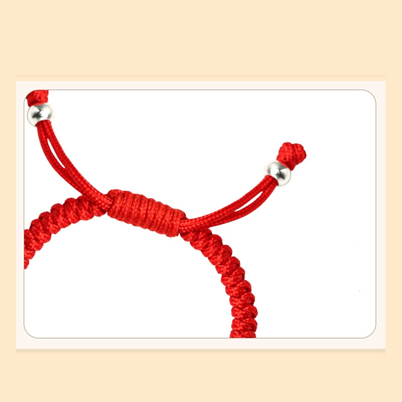 Stone of buddha 999 Sterling Silver Chinese Zodiac Red Rope Luck Handcrafted Kids Bracelet