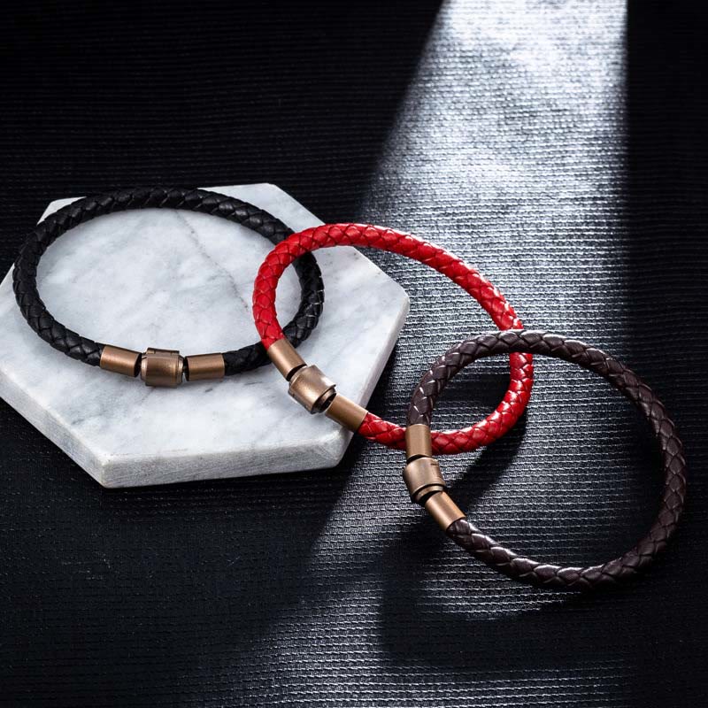 Stone of buddha Vintage Leather Rope Luck Braid String Bracelet