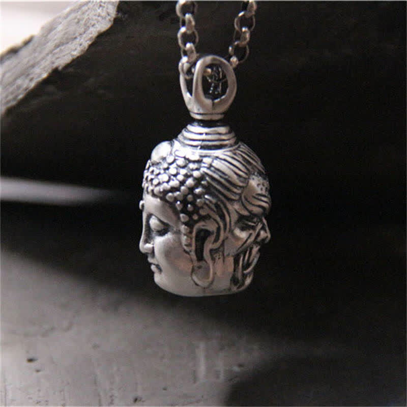 Stone of buddha 999 Sterling Silver Buddha Demon Serenity Necklace Pendant