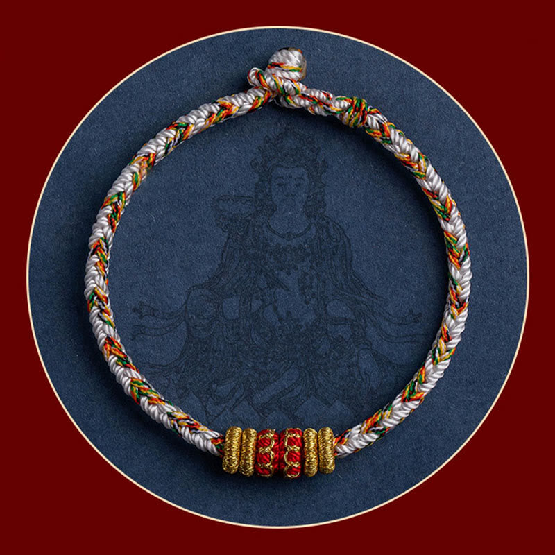 Stone of buddha Tibet Handmade Chinese Zodiac Natal Buddha Luck Strength Braided String Bracelet