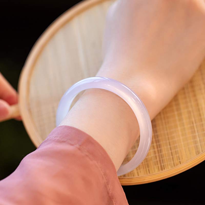 Stone of buddha Natural Chalcedony Harmony Positive Bracelet Bangle