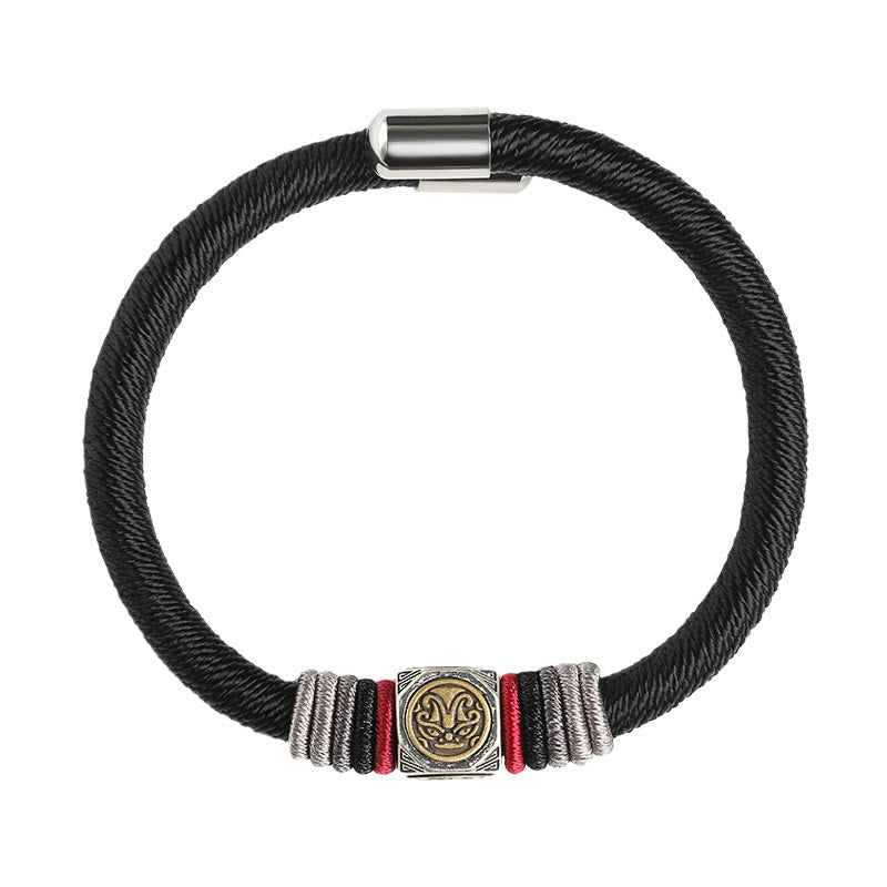 Stone of buddha 925 Sterling Silver Perfect Knot King Kong Knot Faith Strength Bracelet