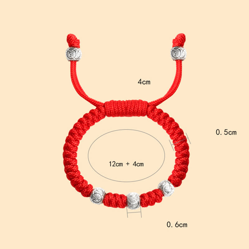 Stone of buddha 925 Sterling Silver King Kong Knot Multicolored Red String Strength Handmade Braided Kids Child Bracelet