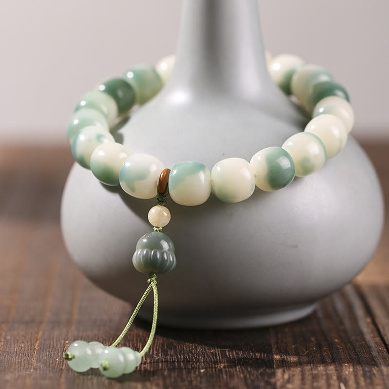 Stone of buddha Gradient Bodhi Seed Nine-Tailed Fox Cat Paw Claw Pine Cone Peace Bracelet