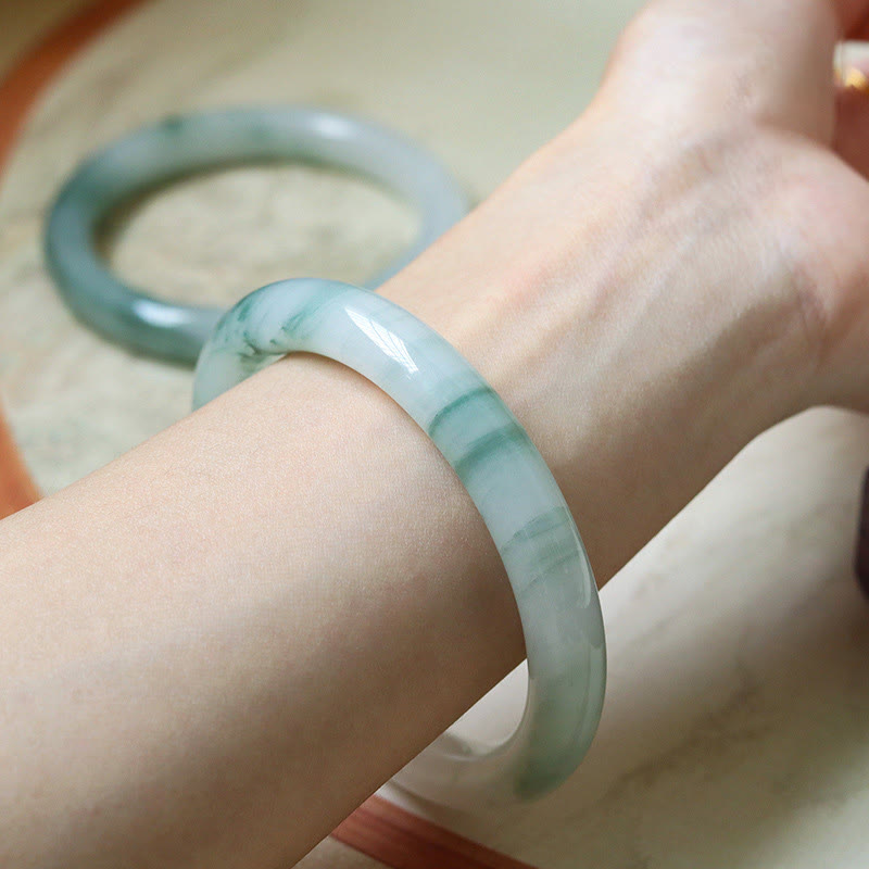 Stone of buddha Natural Jade Luck Prosperity Bangle Bracelet