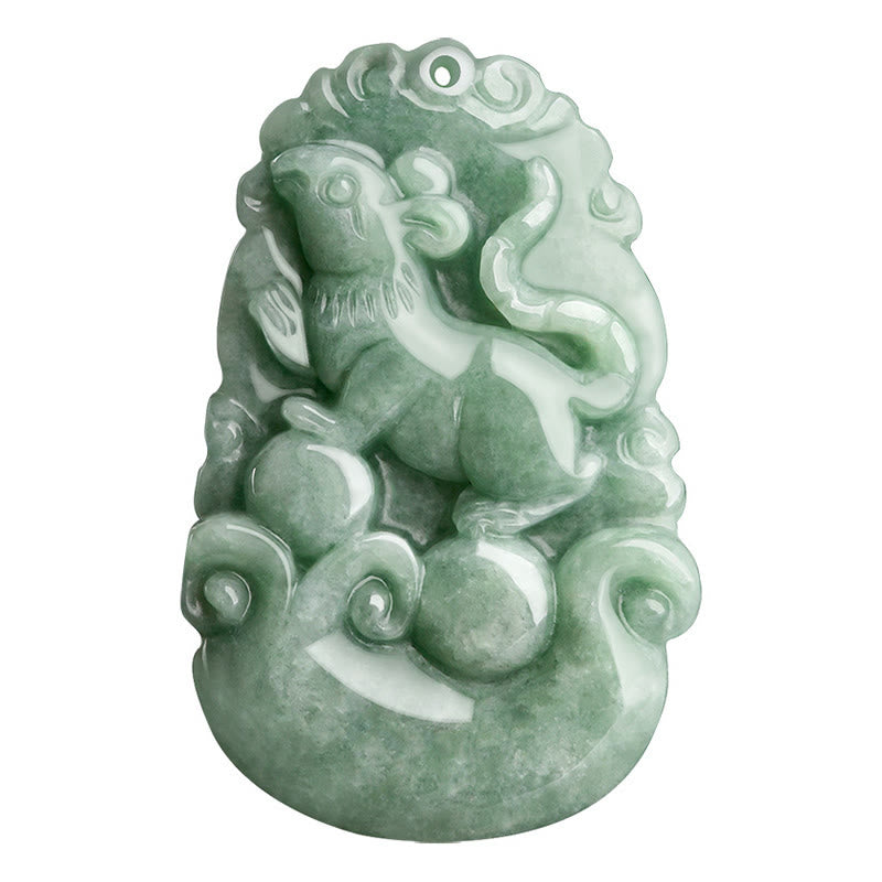Stone of buddha Natural Green Jade 12 Chinese Zodiac Luck Prosperity Necklace Pendant