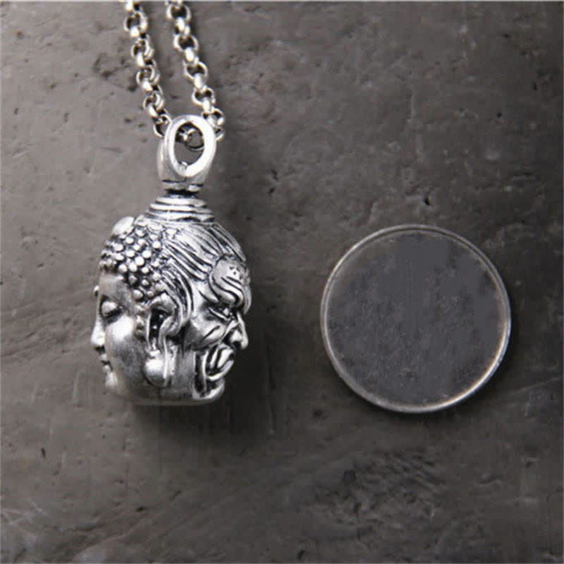 Stone of buddha 999 Sterling Silver Buddha Demon Serenity Necklace Pendant
