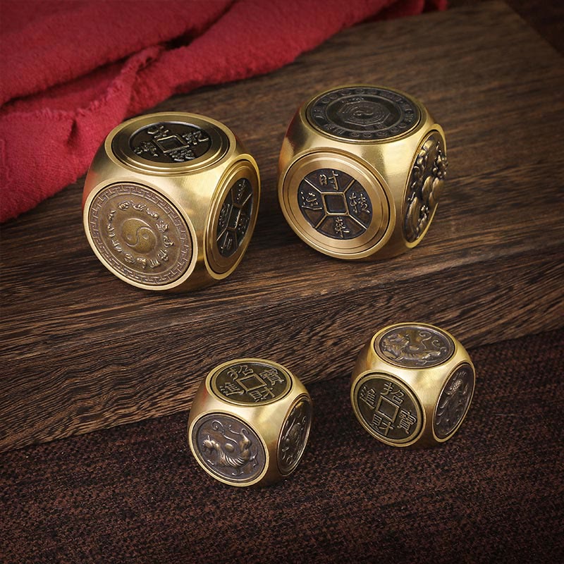 Stone of buddha Four Beasts Feng Shui Yin Yang Bagua Copper Coin Harmony Rotatable Decoration