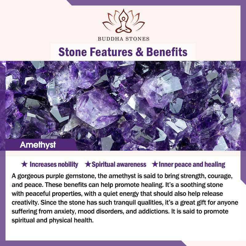 Stone of buddha Natural Amethyst Strawberry Quartz Cat Eye Chinese Lock Charm Healing Bracelet