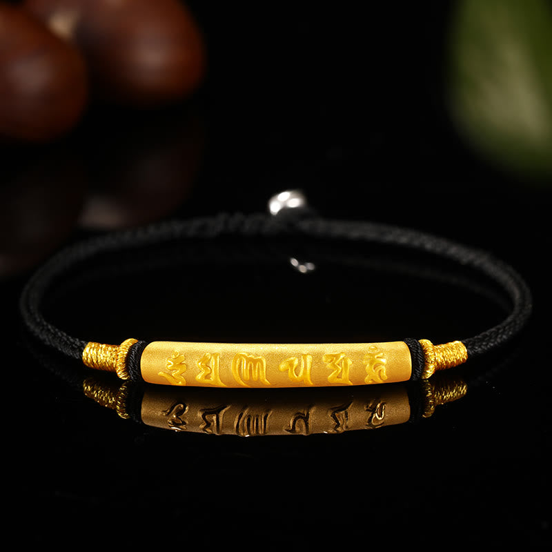 Stone of buddha Tibetan 999 Gold Om Mani Padme Hum Handcrafted Eight Thread Peace Knot Luck Braided Couple Bracelet