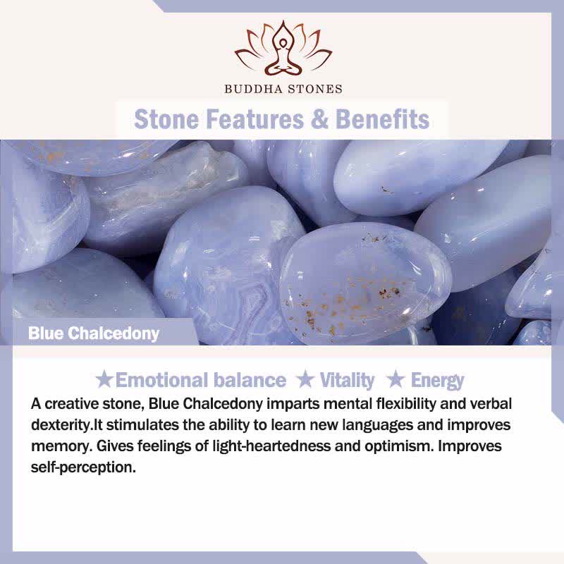 Stone of buddha Vintage Crystal Chalcedony Stone Energy Beaded Bell Charm Bracelet