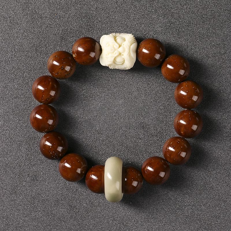 Stone of buddha Purple Bodhi Seed Dancing Lion Wisdom Bracelet