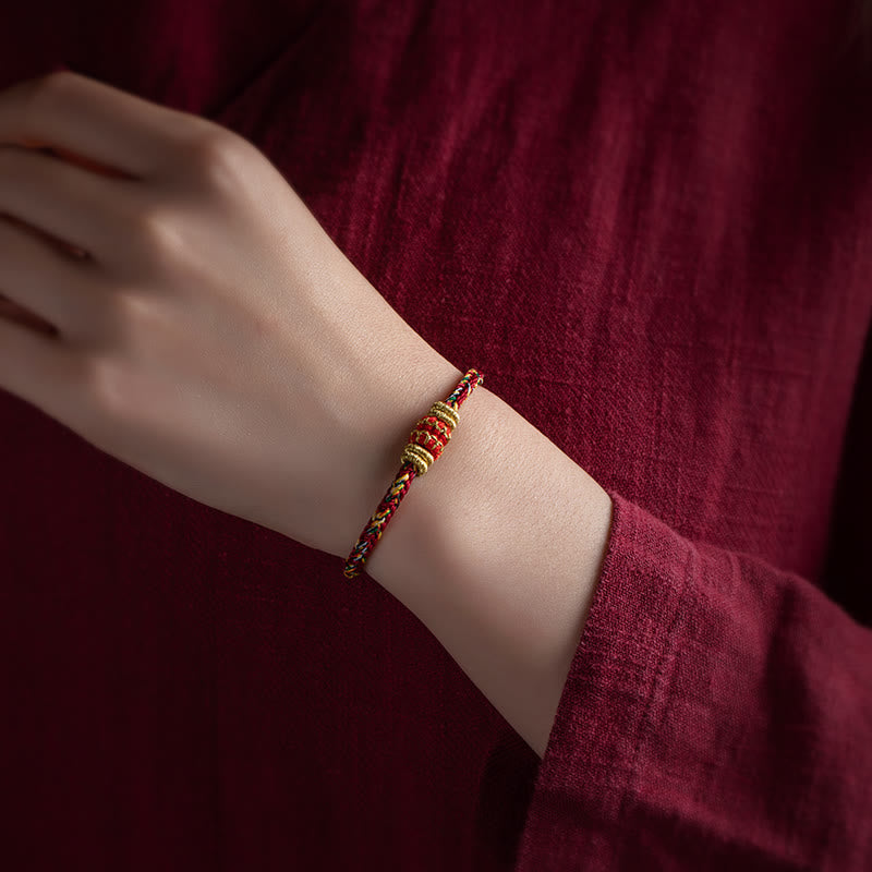 Stone of buddha Tibet Handmade Chinese Zodiac Natal Buddha Luck Strength Braided String Bracelet